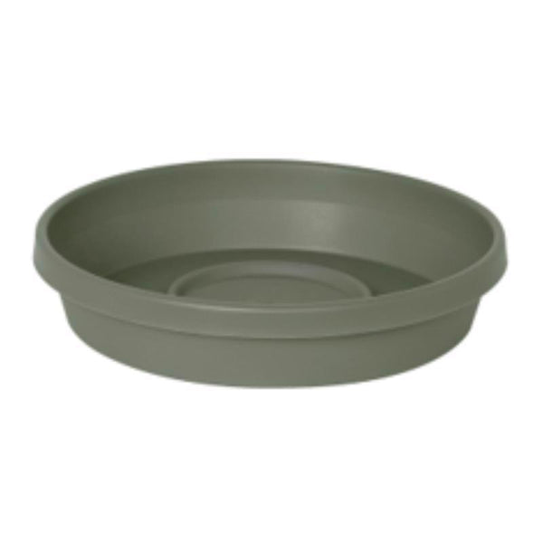 Bloem Terra Resin Saucer Tray: 8" Bottom Width - Basil Green - Matte, Durable, Ribbed Bottom, Indoor and Outdoor, Fits 10" Terra Pots, Made in USA STT1041