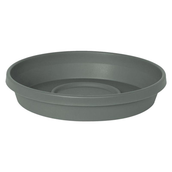 Bloem Terra Resin Saucer Tray: 9.25" Bottom Width - Basil Green - Matte, Durable, Ribbed Bottom, Indoor and Outdoor, Fits 12" Terra Pots STT1241