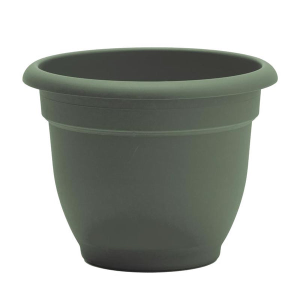 Bloem Ariana 12" Basil Round Self Watering Planter Pot - Rolled Rim Plastic Resin Indoor or Outdoor Gardening Planter with Drainage Holes, Made in USA AP1241
