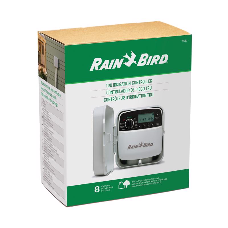 Rain Bird TRU8O Program-Based Indoor/Outdoor Irrigation Sprinkler Controller/Timer, WiFi Ready, 8-Zone/Station