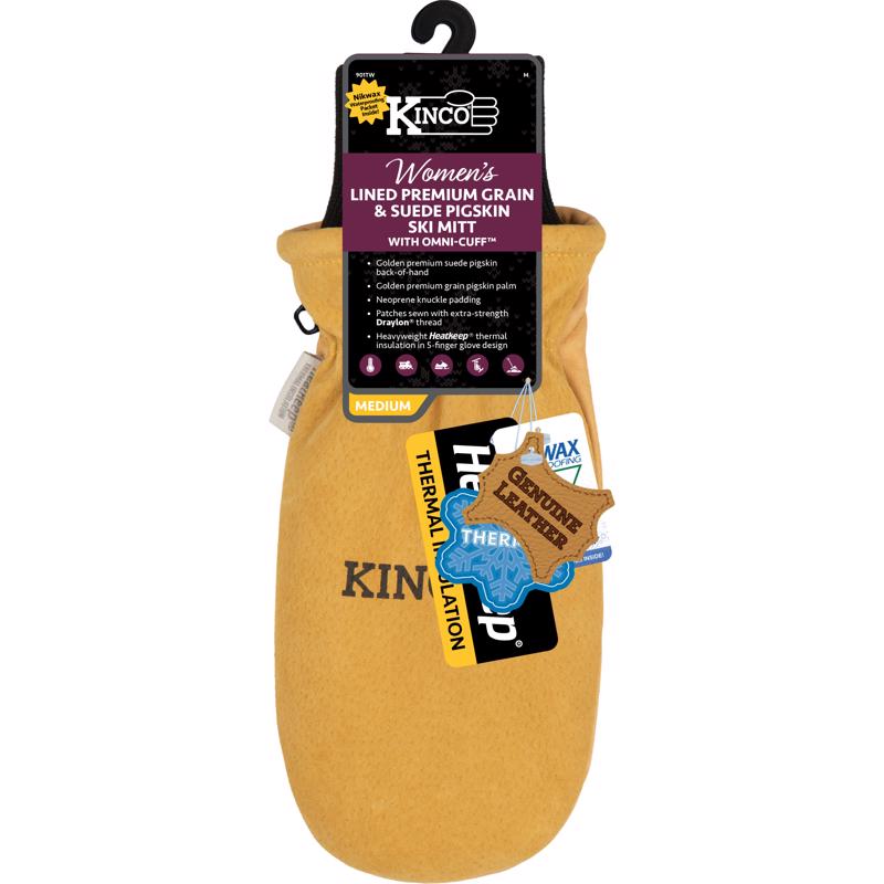 Kinco, 901TW-S, Women's Leather Work and Snowboarding Mitt, Small