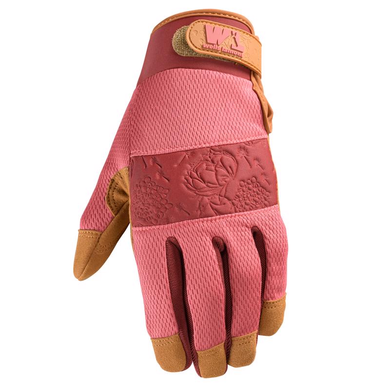 Wells Lamont Women's High Dexterity Breathable Work and Gardening Gloves, Pink, Large (7759L-700)