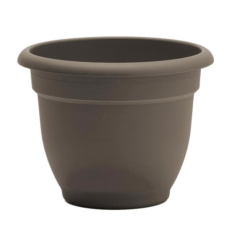 Bloem Ariana 13.75 in. H X 17.75 in. W X 16 in. D Plastic Traditional Planter Peppercorn
