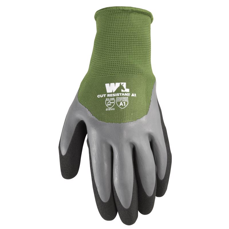 Wells Lamont Men's Waterproof Work Gloves with Latex Double Coating, Green/Black, Large (609L-300)