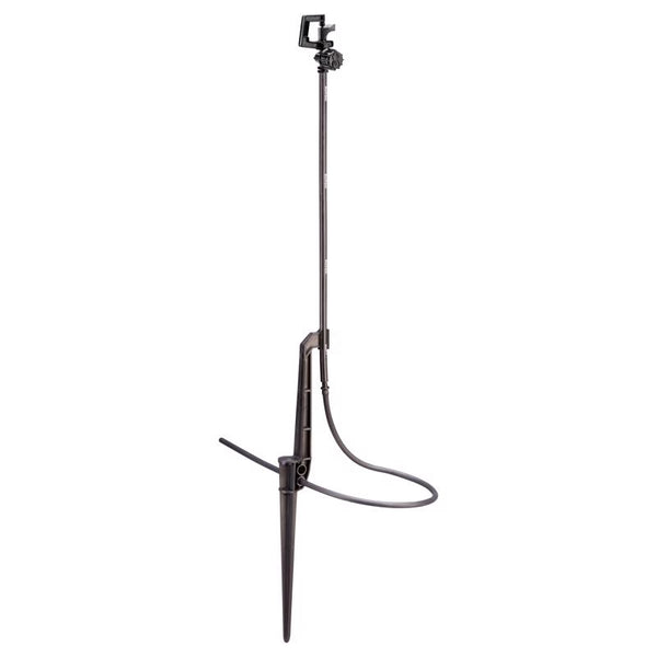 Rain Bird RSSTKX Drip Irrigation Rotary "C" Frame Sprinkler on Adjustable Height Riser Stake with Tubing and Barbed Coupler, 360° Full Circle Pattern, 0 - 13' Spray Distance