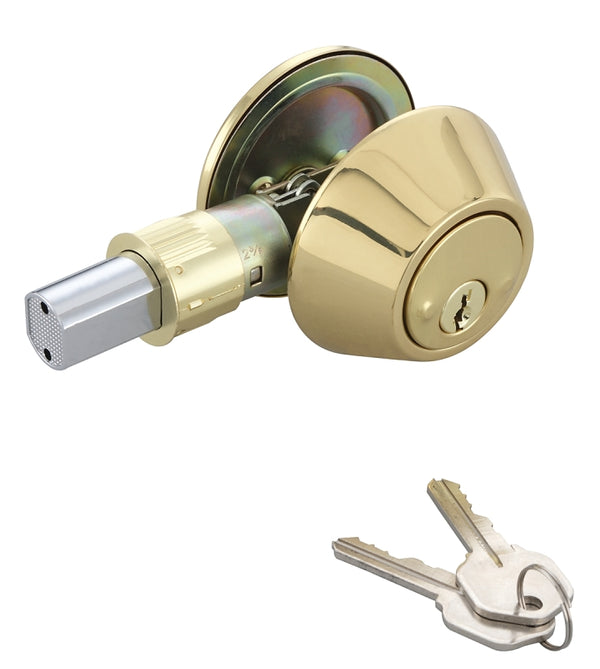 Mintcraft Mble Hme Deadbolt Sgl Cyl Pb T-D101PB (3-Pack)