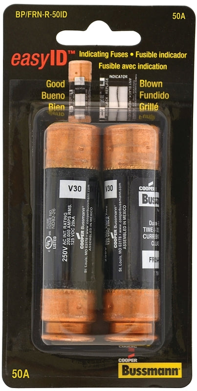 Bussmann FRN-R-50ID 50-Amp EasyID Fusetron Dual Element Time-Delay Current Limiting Fuse Class Rk5 250-volt, 2-Pack by Bussmann BP/FRN-R-50ID