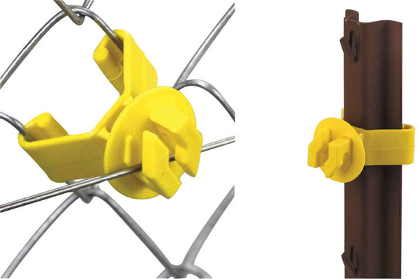 Dare Products Inc Electric Fencing Insulator, Chain Link and U-Post, Yellow, 25-Pk.25 SNUG-SU-25