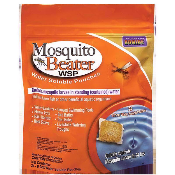 Bonide (BND549) - Mosquito Beater WSP Larvicide, Water Soluble Insecticide Pouches for Controlling Mosquito Larvae (24 pack)