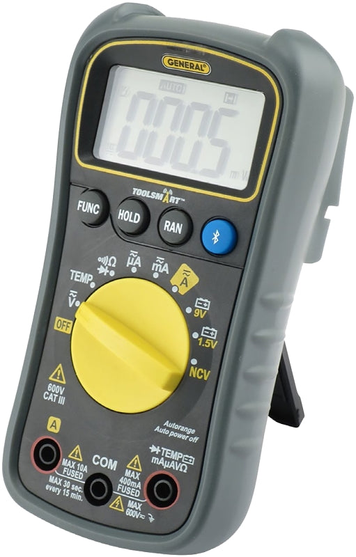 General Tools TS04 ToolSmart Bluetooth Connected Digital Multimeter, Auto-Ranging with NCV Detector, CAT III 600V Safety Rated