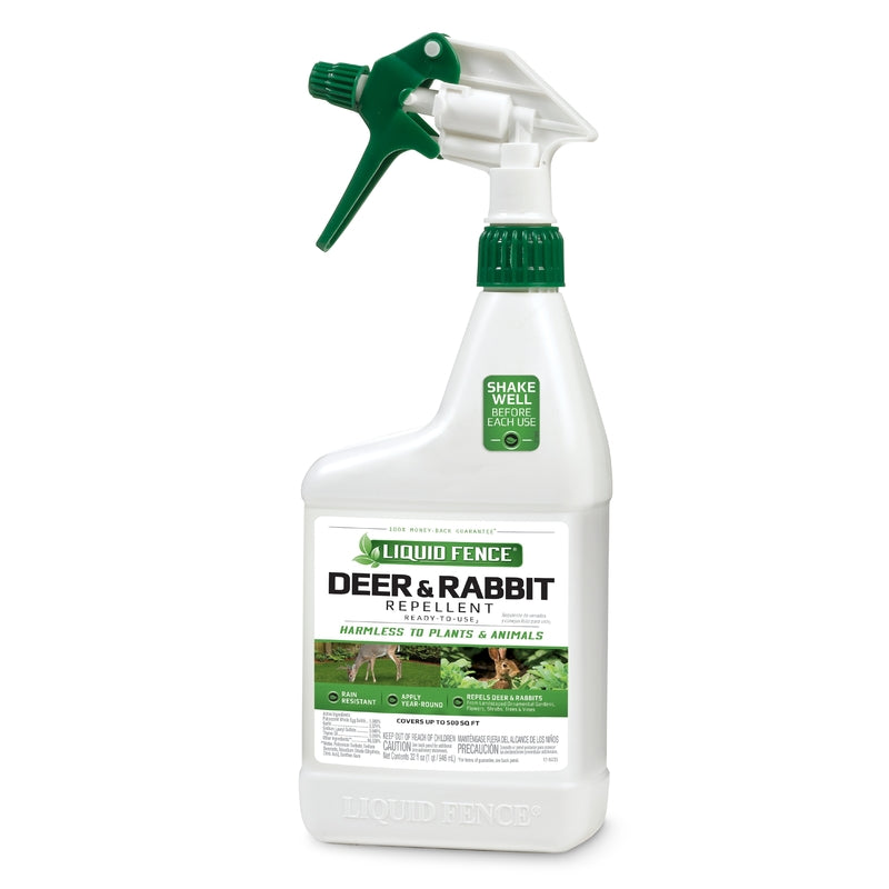 Liquid Fence Deer & Rabbit Repellent Ready-to-Use, 32-Ounce, White