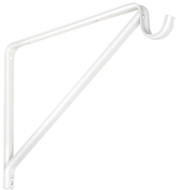 NATIONAL, White N224-501 Enamel Shelf & Rod Bracket, Size