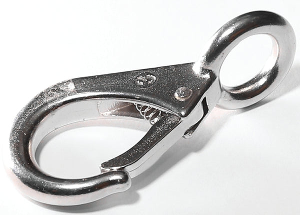 Baron 249S-0 Rigid Eye Snap, 3/8 in, 350 lb Working Load, Stainless Steel, Nickel-Plated