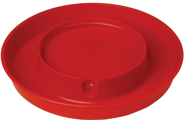 Little Giant Screw-On Poultry Waterer Base (1 Gallon) Heavy Duty Plastic Water Tray Base for Container (Red) (Item No. 750)