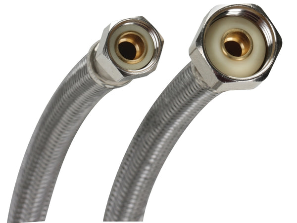 Fluidmaster B1F20 Faucet Connector, Braided Stainless Steel - 3/8 Female Compression Thread x 1/2 F.I.P. Thread, 20-Inch Length
