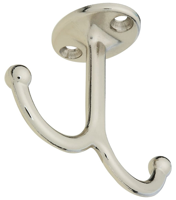 National Hardware N245-837 V165 Undershelf Coat Hooks in Nickel, 2 pack
