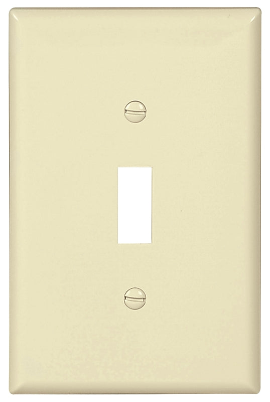 EATON Wiring PJ1LA Mid-Size Polycarbonate 1-Gang Toggle Switch Wallplate, Light Almond