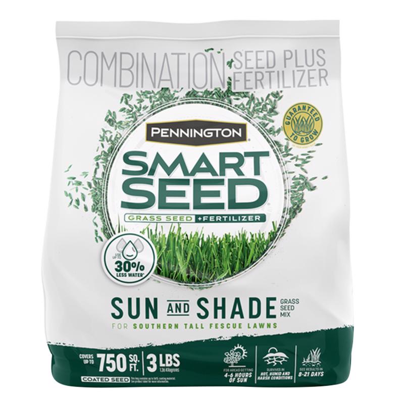 Pennington Smart Seed Sun & Shade Mix South, Tall Fescue Grass Seeds for Lawn, 3 lb