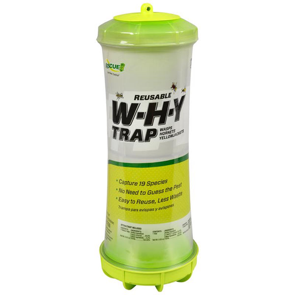 RESCUE! WHY Trap for Wasps, Hornets, & Yellowjackets - Hanging Outdoor Trap WHYTR-BB8