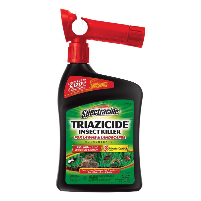 Spectracide Triazicide Insect Killer For Lawns & Landscapes Concentrate (Ready-To-Spray), Protects Lawns, Vegetables, Fruit & Nut Trees, Roses, Flowers & Shrubs, 32 fl Ounce