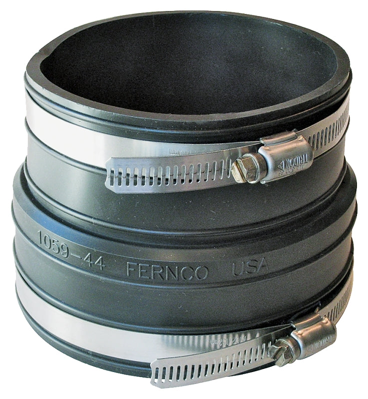 Fernco P1059-44 Flexible PVC Coupling For 4" Plastic Socket to Pipe Plumbing Connections