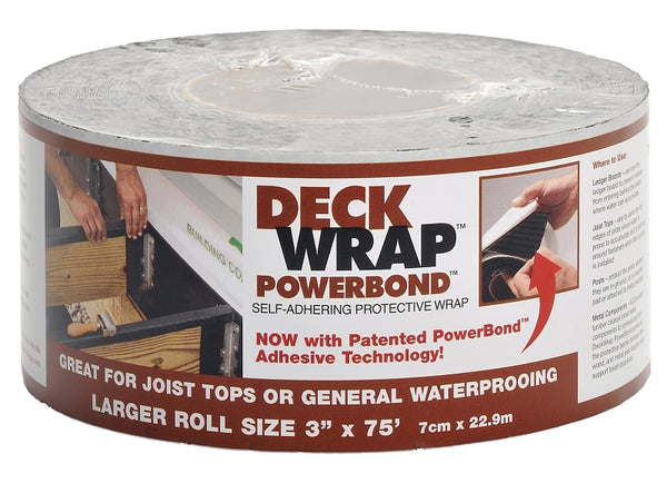 MFM Self-Adhesive Deck Flash Barrier, 75 ft L x 3 in W x 25 mm Thick 54103