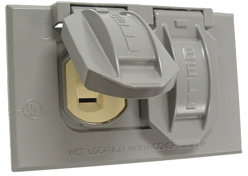 HUBBELL ELECTRICAL PROD 5712-5WRTR 1 GANG HORIZONTAL RECEPTACLE/COVER IN GRAY
