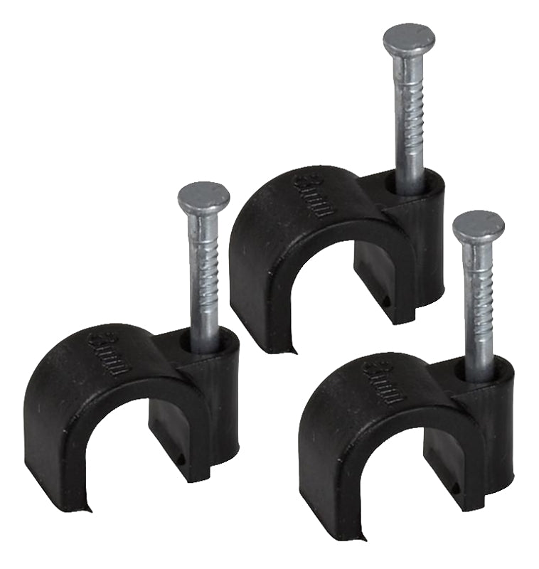 AmerTac - Zenith VM1020NAB Nailin Coax Clips, 20 Piece, Black