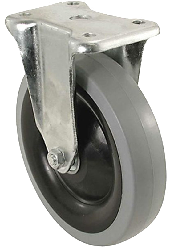 Shepherd Hardware 9737 400 Series 4-Inch Rigid Plate Caster, Rubber Wheel, 250-lb Load Capacity