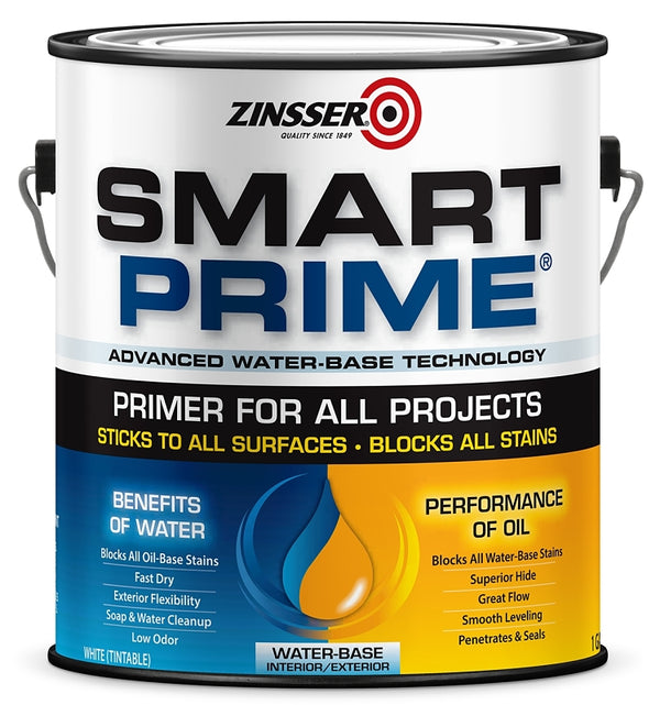 1 gal Zinsser 249729 White Zinsser, Smart Prime Water-Based Interior/Exterior Primer/Sealer