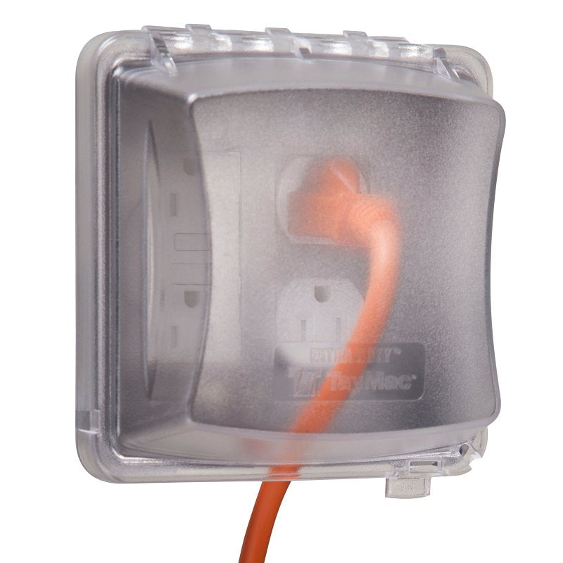 TayMac MM2420C Bell 2-Gang Non-Metallic Vertical Mount Weatherproof in-Use Cover, Clear