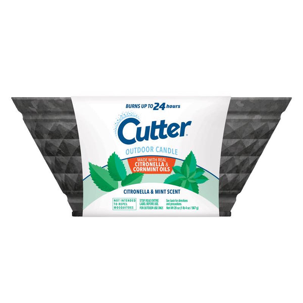 Cutter Outdoor Scented Candle Citronella and Mint Scent Brings Glow and Ambiance to Your Outdoor Space, 20 Ounces HG-97276