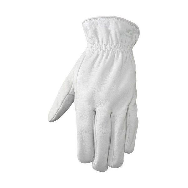 Wells Lamont Men's Full Leather Work Gloves with Reinforced Palm, Grain Goatskin, Elastic Wrist, X-Large (1720XL) ,Grey
