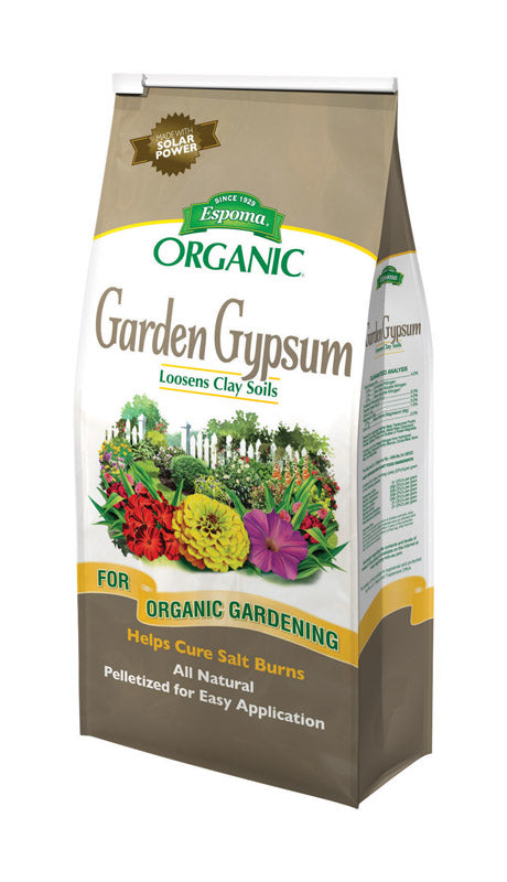 Espoma Organic Garden Gypsum Soil Conditioner; All-Natural & pelletized mined Gypsum with no fillers or additives. Helps Loosen Clay Soil; 6 lb. Bag Pack of one