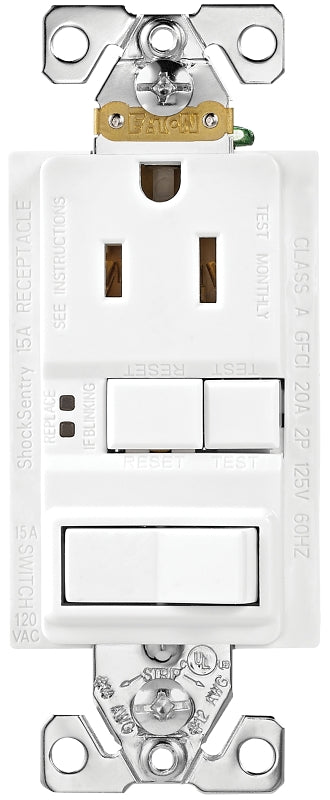 EATON TRSGF15W-M-L 15-Amp Decorator Outlet GFCI Protection Residential
