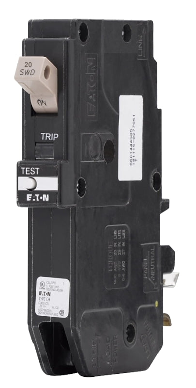 EATON CHFGFT120CS Series 20A SP GF CH Breaker CHFP120GF