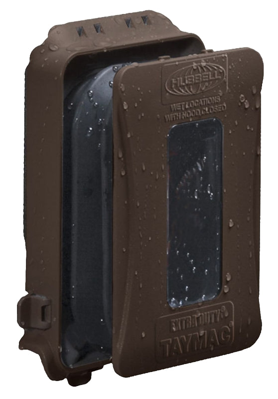 TayMac Hubbell-Bell ML500Z 1-Gang Horizontal/Vertical Mount Weatherproof Expandable Low Profile Extra Duty While in Use Cover, Bronze