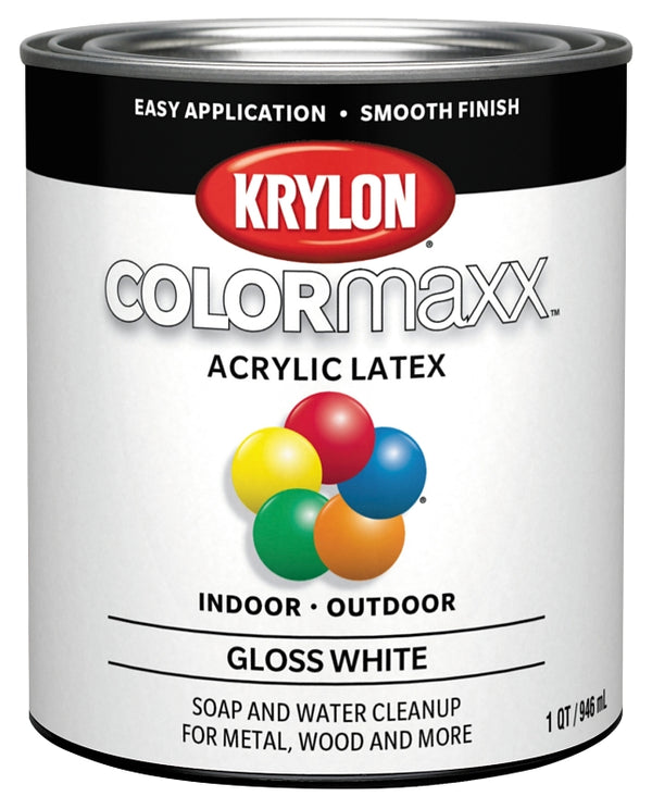 Krylon K05625007 COLORmaxx Brush On Paint, Quart, White, 32 Fl Oz