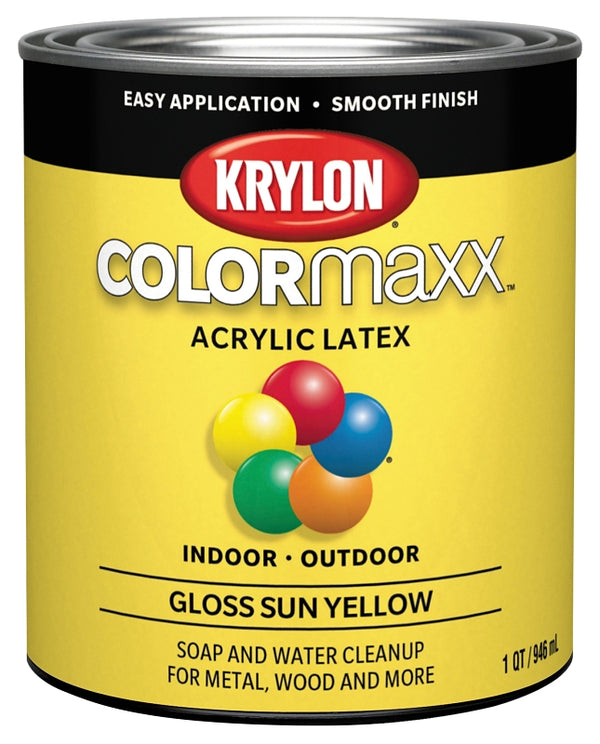 Krylon COLORmaxx Brush-On, Gloss, Sun Yellow, 1 Quart K05645007