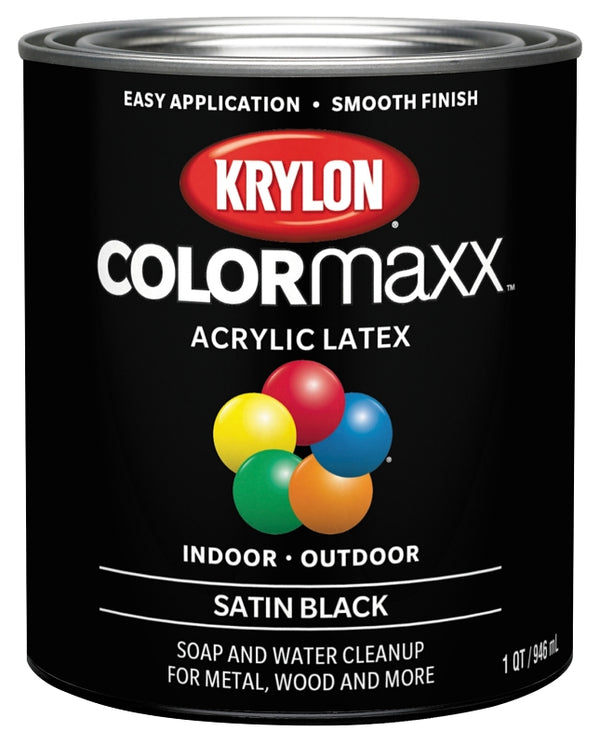 1 qt Krylon K05626007 Black COLORmaxx Paint & Primer, Satin