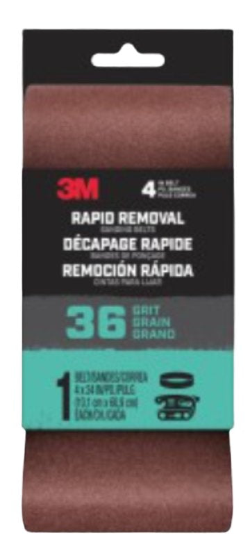 3M BELT4X241PK36 Sanding Belt, 4 in x 24 in, Brown 27389