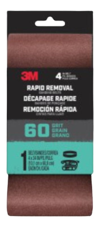 3m Belt4x241pk60 4" X 24" Rapid Removal 60 Grit Power Sanding Belt10 27388