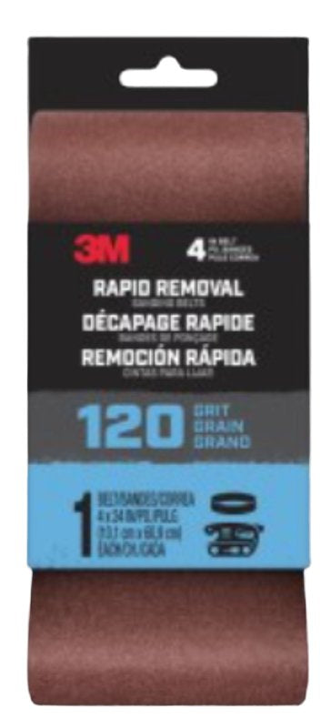 3M BELT4X241PK120 Sanding Belt, 4 in x 24 in, Brown 27390