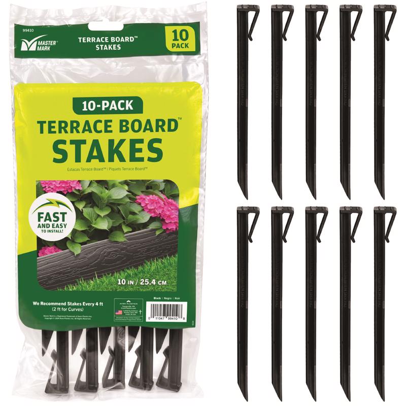 Stake TERR BRD BLK 10 PK