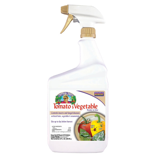 Bonide Captain Jack's Tomato & Vegetable Spray, 32 oz Ready-to-Use Spray, Insect & Disease Control for Organic Gardening 6886