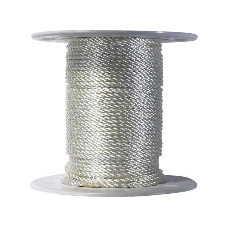 Koch 5210845 1/4 by 600-Feet Nylon Twisted 3 Strand Rope, White