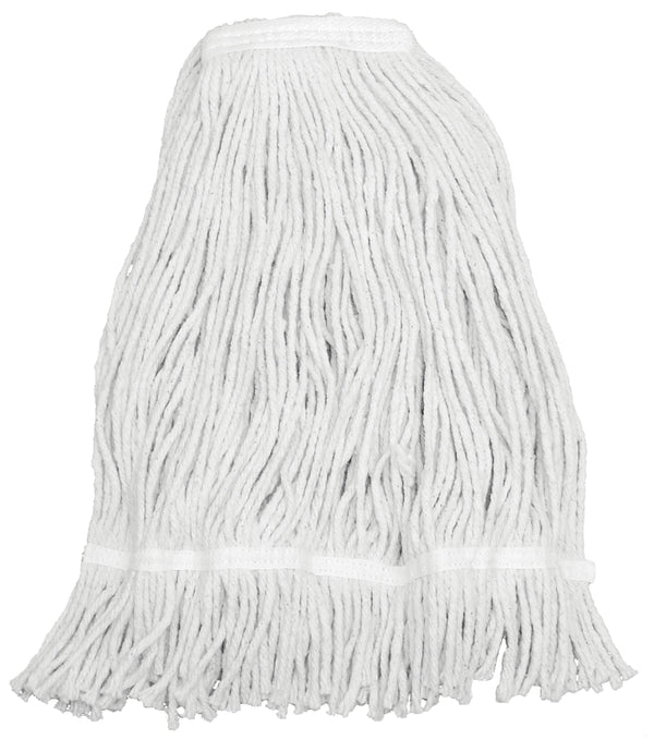 Zephyr 15024 Shineup 4-ply Cotton 24oz Wide Spread Cut End Wet Mop Head with Fantail (Pack of 12) 15024L