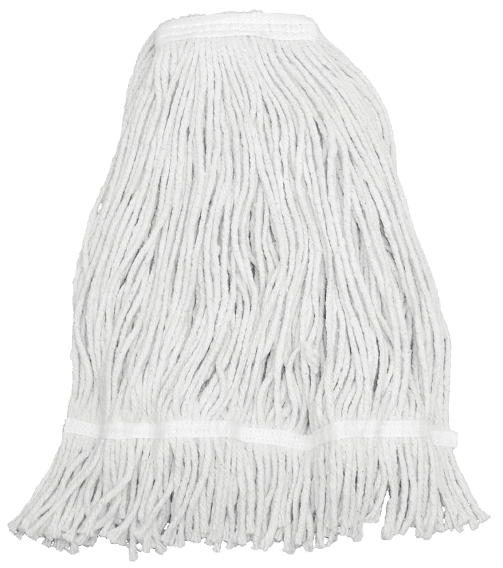 Zephyr 15024 Shineup 4-ply Cotton 24oz Wide Spread Cut End Wet Mop Head with Fantail (Pack of 12)
