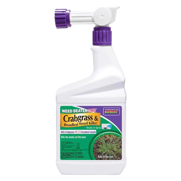 Bonide Weed Beater Plus Crabgrass & Broadleaf Weed Killer, 32 oz Ready-to-Spray, Fast-Acting Control for Broadleaf Weeds 066