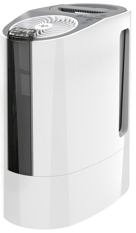 Vornado UH100 Ultrasonic Cool Mist Humidifier with Fan-Assisted Whole Room Humidification, Auto Humidity Control, Easy View 1 Gallon Water Tank, White HU1-0068-43